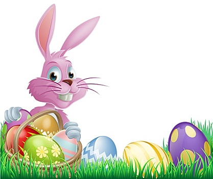 粉色,复活节彩蛋,兔子