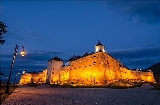 城堡,布拉索夫,黎明,地标