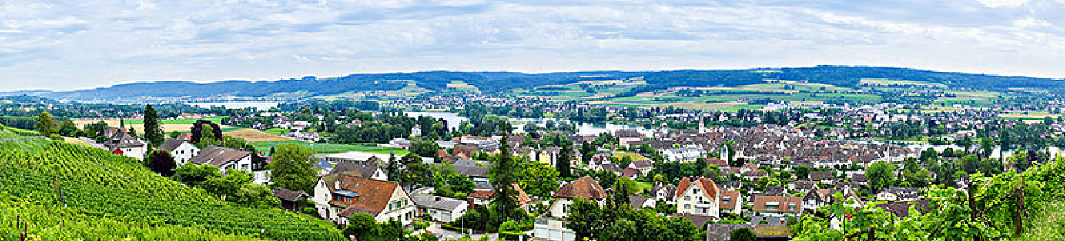 瑞士小镇施泰因鸟瞰风景,swiss,town,stein,am,rhein,overlooks,the,scenery
