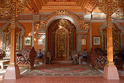 皇宫,宫殿,华美,入口,门,乌布,巴厘岛,印度尼西亚,东南亚,亚洲