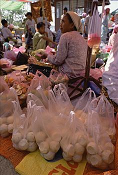 绿海龟,龟类,荷包蛋,售出,市场,沙巴,婆罗洲