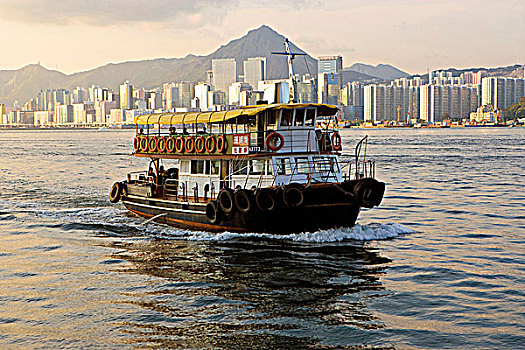 渡轮,维多利亚港,香港