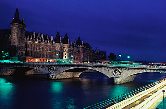 桥,上方,河,执法,塞纳河,巴黎,法兰西岛,法国