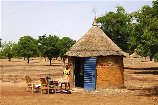 非洲,圆,小屋,茅草屋顶,室内,家具,户外,家庭,清洁