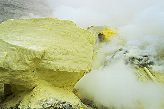硫磺,上升,火山,东方,爪哇,印度尼西亚,大幅,尺寸