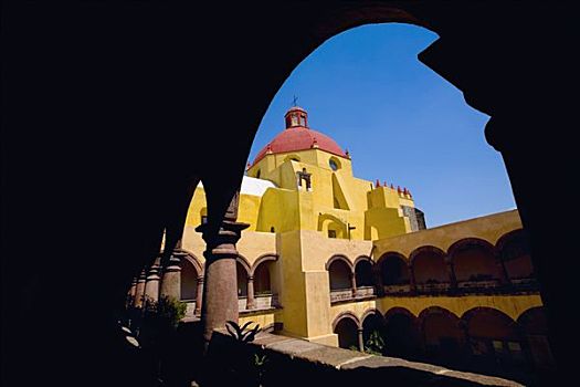 教堂,拱形,赭色,墨西哥