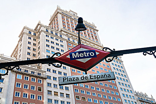 马德里,西班牙广场,地铁,标识