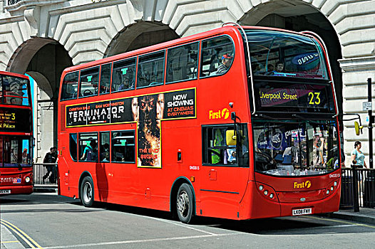 现代,双层巴士,巴士,伦敦双层巴士,伦敦,城市,英格兰,英国,欧洲