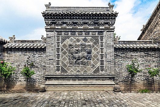 中式砖雕影壁墙,中国山西省晋城市天官王府冢宰第
