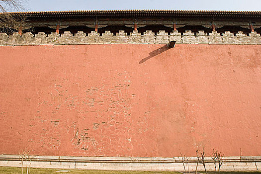 北京天安门附近的红色城墙