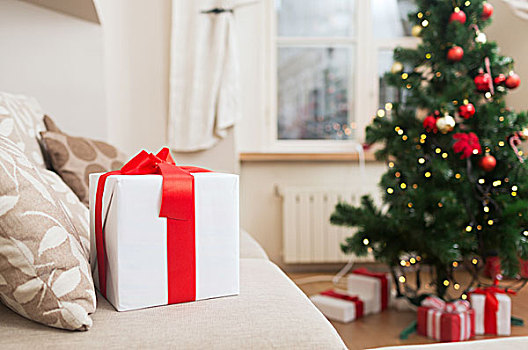 圣诞节,圣诞,休假,冬天,高兴,概念,礼盒,列车,在家