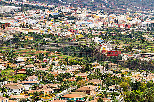 城镇,俯瞰,眺台,视点,特内里费岛,加纳利群岛,西班牙