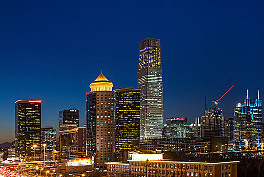 北京cbd地区夜景