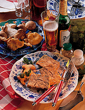 野蘑菇,陶制,捷克共和国,烹饪