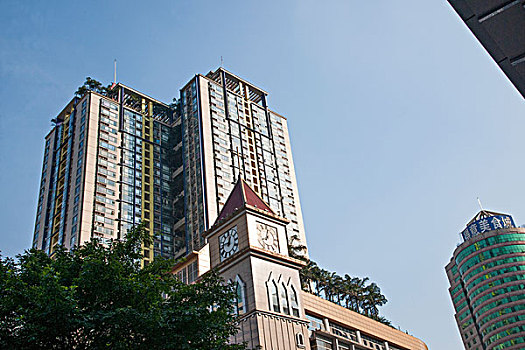 重庆市渝中区解放碑商业区的群楼
