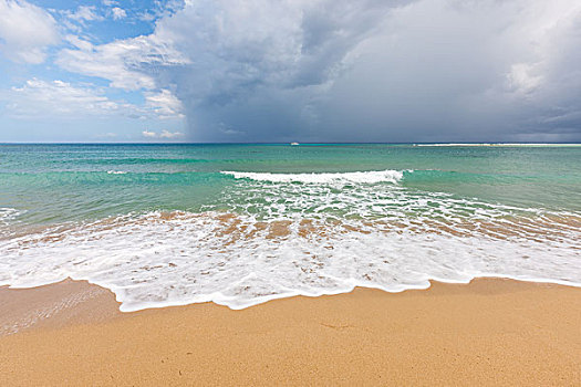 海滩,热带海岛,清晰,深海,沙子,云