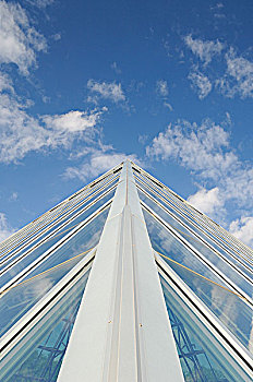 玻璃金字塔,阴天,温室,艾伯塔省,加拿大