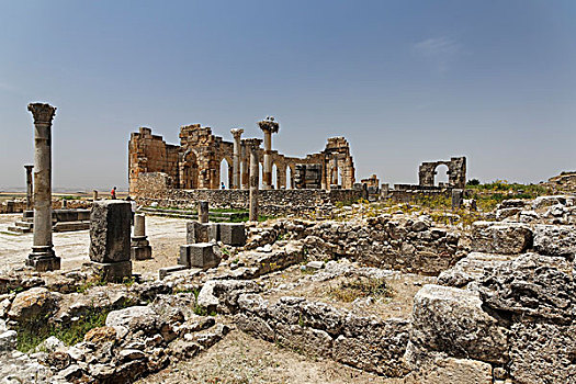 古罗马遗址,瓦卢比利斯,世界遗产,梅克内斯,摩洛哥,北非,非洲