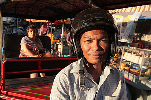 柬埔寨,金边,嘟嘟车,驾驶员