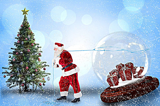 圣诞老人,拉拽,雪景球,礼物