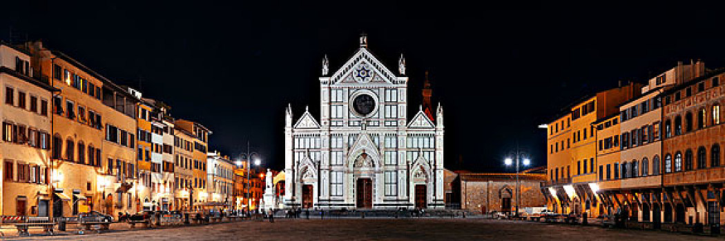 大教堂,佛罗伦萨,夜晚,全景