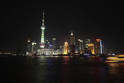 浦东,夜景,上海,中国,亚洲