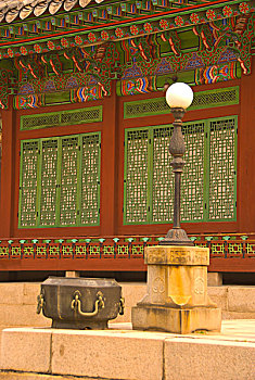昌庆宫,建筑,特写,黄铜,容器,灯,首尔,韩国
