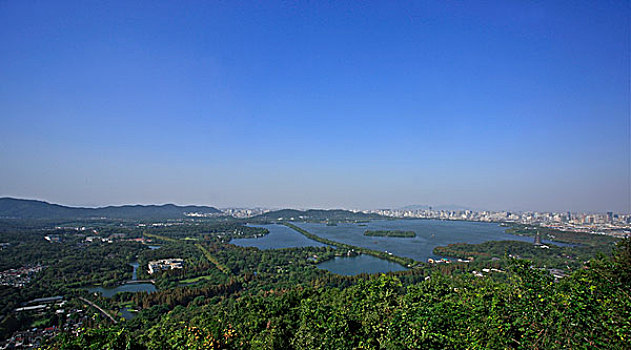杭州西湖风景名胜区全景
