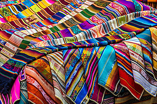 彩色,材质,展示,衣服,市场,厄瓜多尔