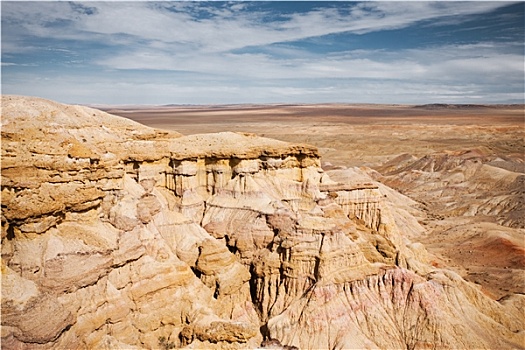 悬崖,戈壁沙漠,蒙古,朴素