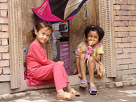 喀什老城儿童的笑脸