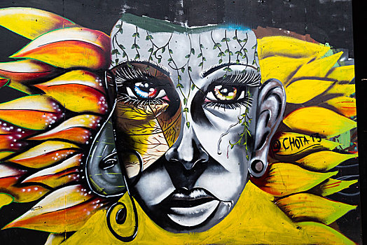 街头艺术,壁画,音乐,耳,哥伦比亚,南美