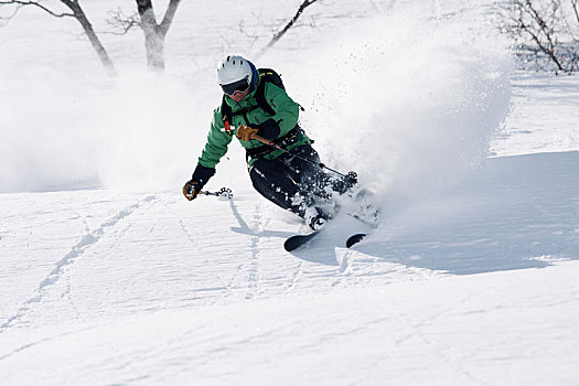 男性,滑雪,山,隆河阿尔卑斯山省,法国