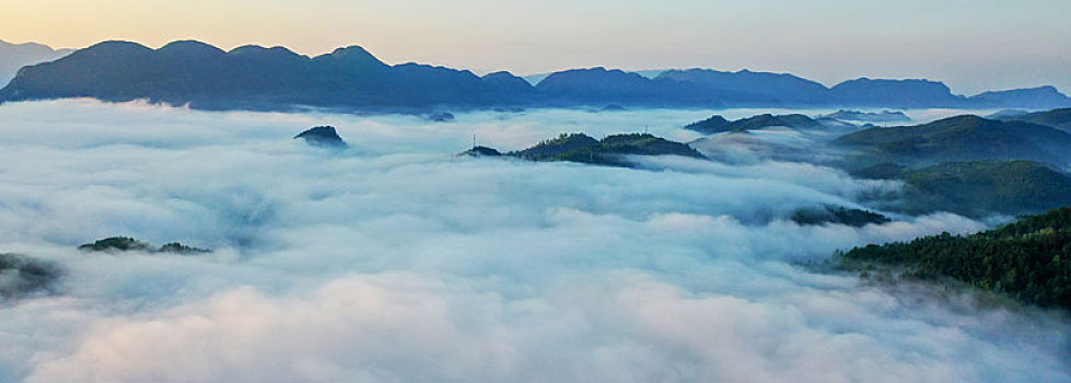 山区晨雾如幻境