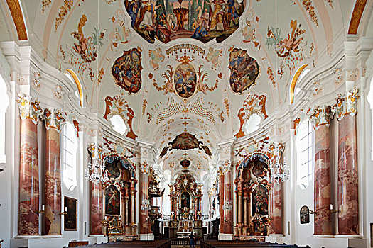 圣母教堂,教堂,我们,女士,区域,斯瓦比亚,巴伐利亚,德国,欧洲