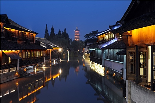 中国,建筑,夜景