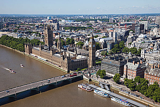 大本钟,议会大厦,伦敦眼,泰晤士河,威斯敏斯特,伦敦,英格兰