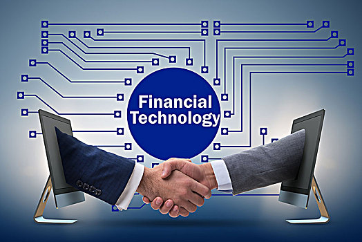 两个人,握手,金融,科技,概念