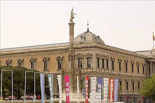 柱子,正面,建筑,哥伦布,纪念建筑,马德里,西班牙