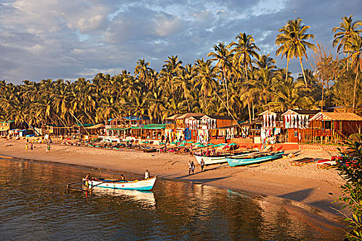 渔船,海滩,果阿,印度,亚洲