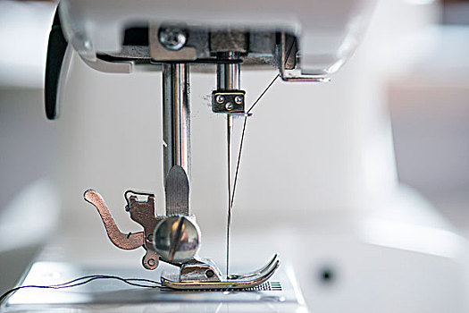 缝纫机,机械,线,通过,针,缝缀