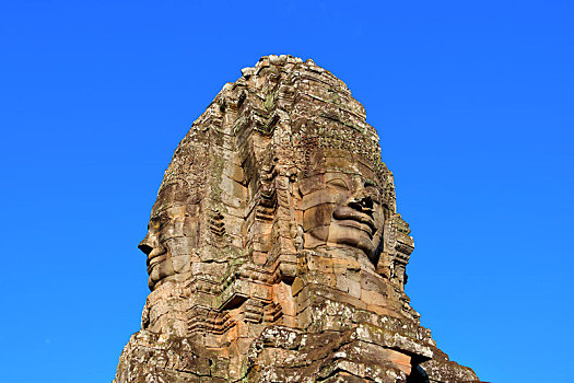 柬埔寨暹粒省吴哥通王城巴戎寺吴哥的微笑