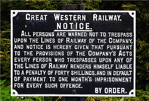 旧式,西部,铁路,警告标识