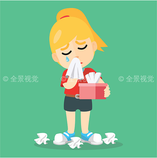 洗脸_哭_纸巾_卡通_插画_设计_高清图片_全景视觉