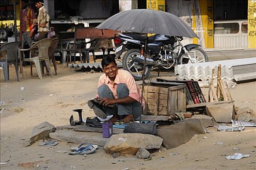 鞋店,小,乡村,比卡内尔,斋浦尔,拉贾斯坦邦,北印度,亚洲