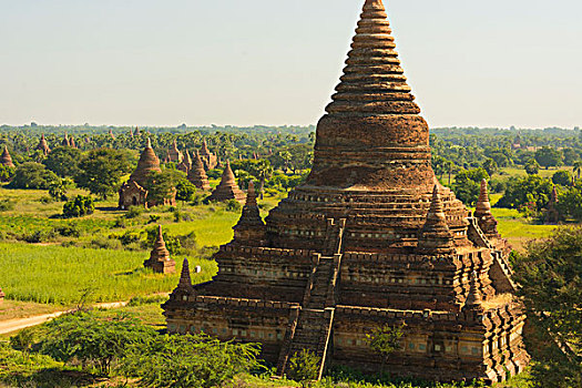 缅甸,蒲甘,朴素,圆点,庙宇