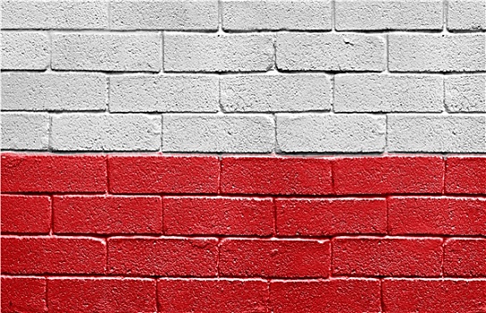 旗帜,波兰,砖墙