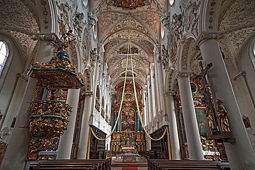 天花板,教堂高坛,教堂,普拉蒂纳特,巴伐利亚,德国,欧洲