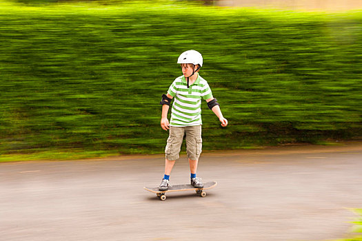 男孩,滑板,速度