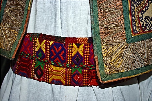 传统,罗马尼亚人,民俗,服饰,特写
